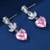 Silver Pin CZ Heart Küpe