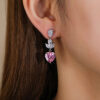 Silver Pin CZ Heart Küpe