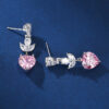 Silver Pin CZ Heart Küpe