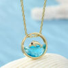 Golden Fish Splash Kolye